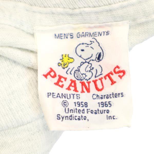 Peanuts 90er Jahre Altes in den USA hergestelltes SNOOPY Kurzarm-T-Shirt Grau Herren Gebraucht
