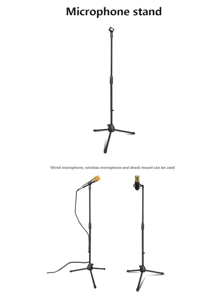 Lekote LKT-811 Two-Section Adjustable Reinforced Nylon Microphone Tripod Stand