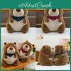 Plush Groundhog Doll With Blue Or Red Scarf For Kids Sleep And Gift