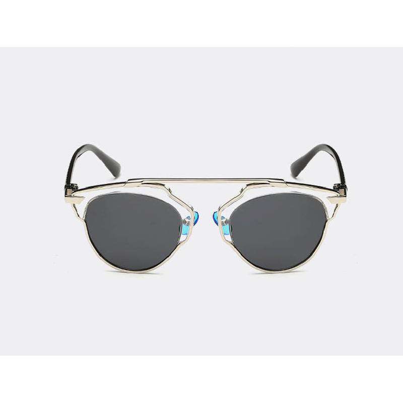 Vintage Cat Eye Sunglasses With Uv Protection Metal Frame For Fashionable Women