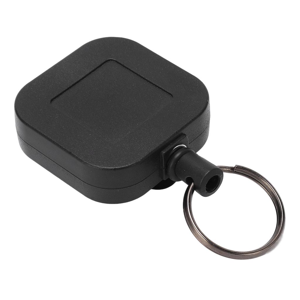 Retractable Keychain Black Plastic Wire Rope High Resilience Portable Keychain for Anti Lost