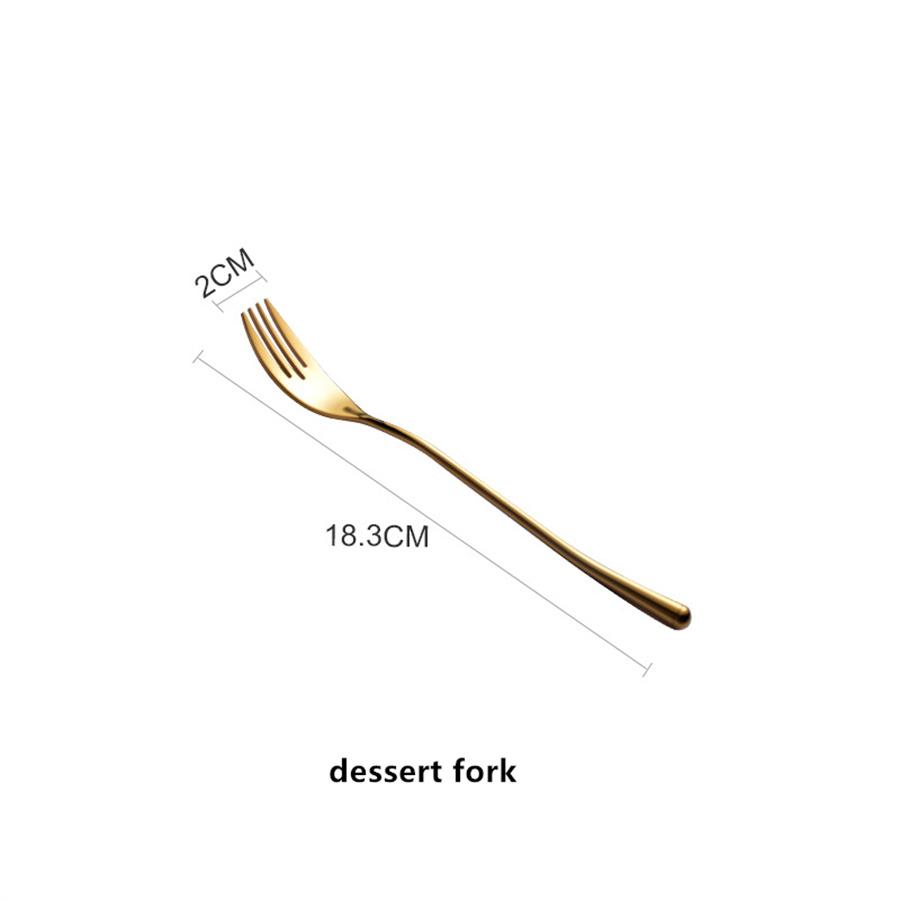 304 Stainless Steel Mirror Light Luxury High Value Steak Knife Fork And Spoon Three-piece Western-style Tableware Dessert Fork