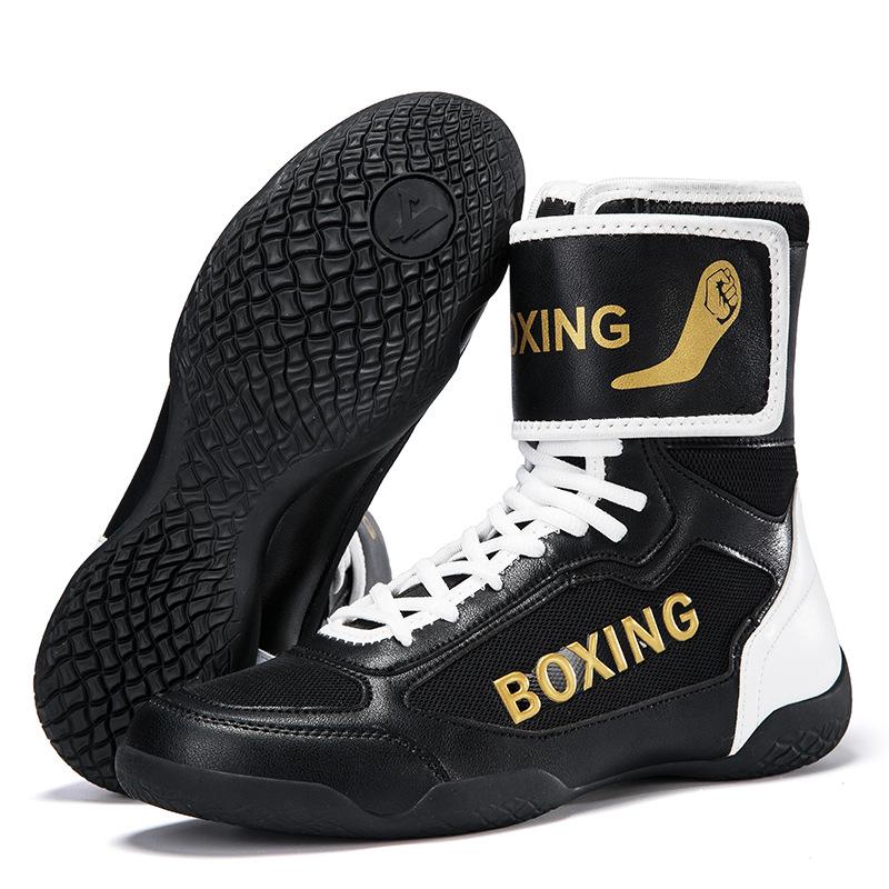 

New men s boxing shoes men s high-top sanda shoes high-top fighting training shoes wrestling shoes fall boots wear-resistant boxing shoes women 39