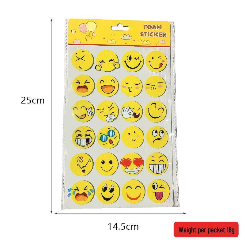 Rainbow Smiley Face 3D EVA Stickers - DIY Holiday Decor & Kids' Rewards