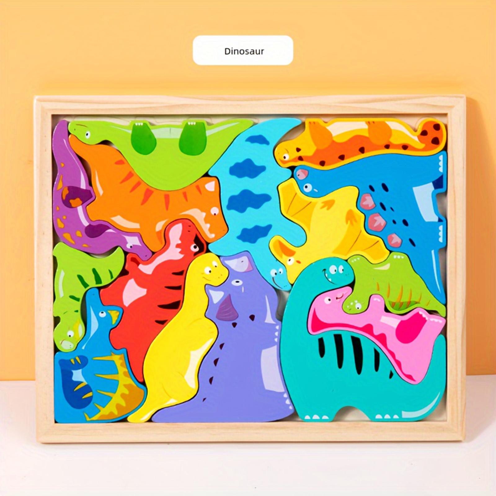 

Kids Wooden 3D Puzzle Set, Educational Animal, Ocean, Dinosaur, Farm And Transport Themes, Mixed Color Wooden Toy Building Block Gift Set One Size