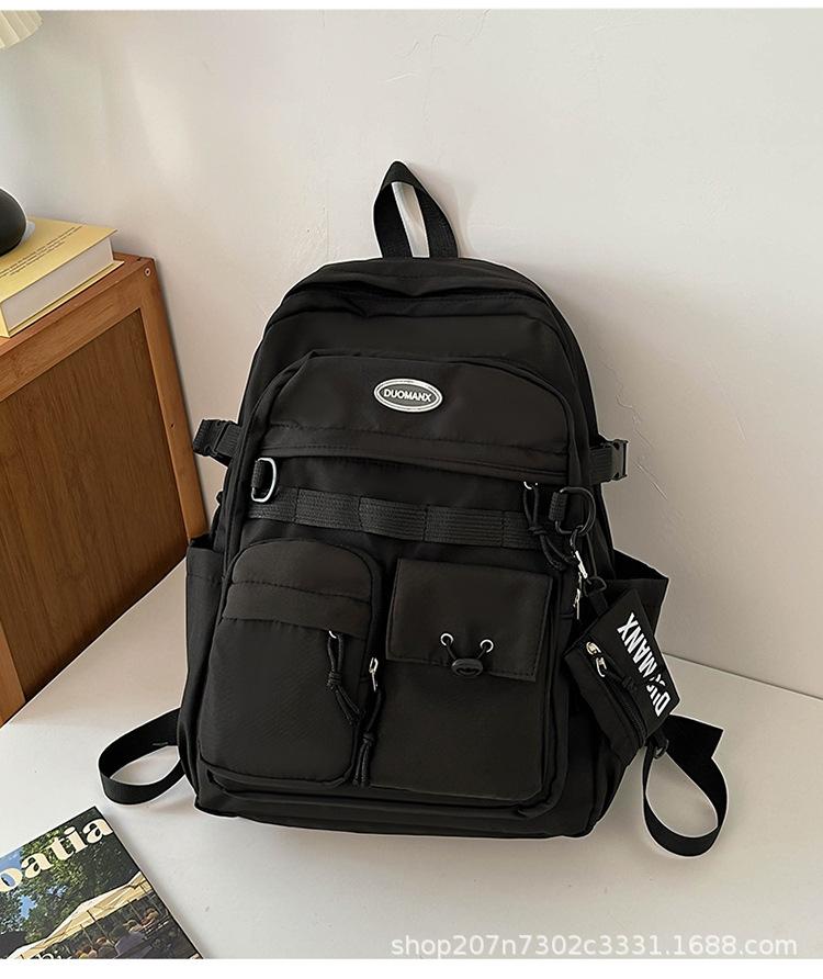 Schoolbag Japanese niche schoolbag female high school college bag simple and versatile large-capacity backpack computer backpack male