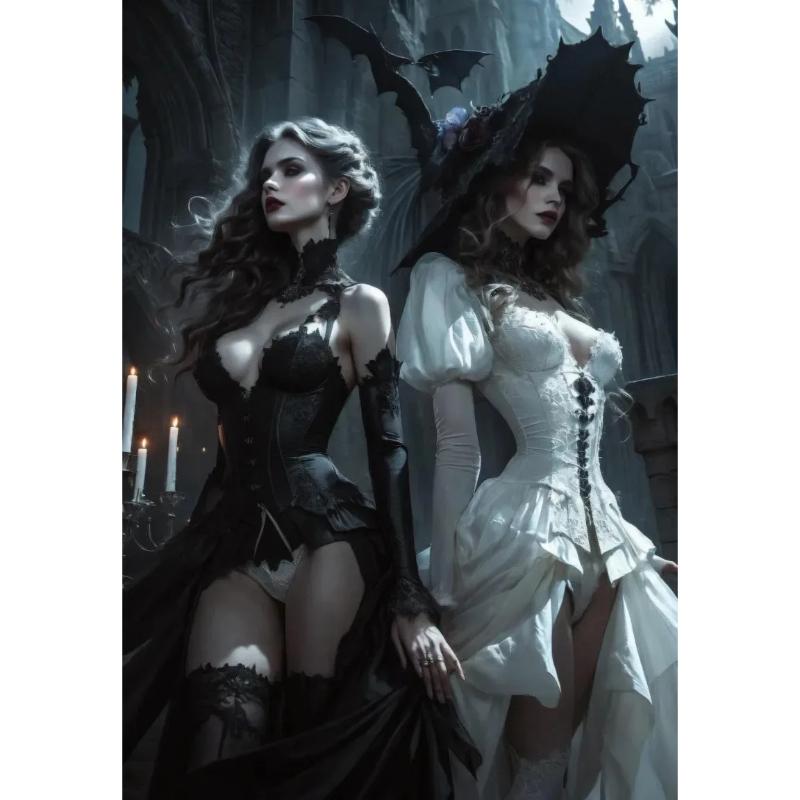 Kobieta Maska Impreza Fantasy Wiedźma Mroczna Sztuka Plakaty Druki Obraz na Płótnie Sztuka Ścienna Obraz Salon Dekoracja Domu