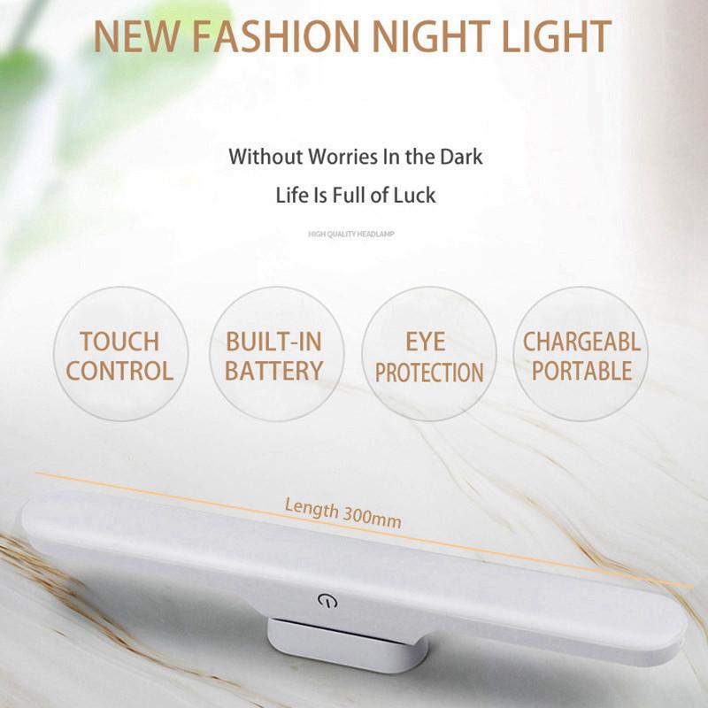LED Night Light Magnet Dorm Cabinet Lights 30cm 1200mAh USB Nightlight Dimmable Table Lamp for Closet Kitchen Wardrobe Cupboard