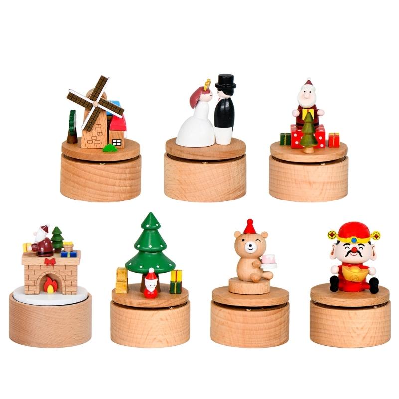 Mini Musical Boxes Handcrafted Wooden Crafts For Christmas Birthdays Weddings Multiple Themes And Melodies