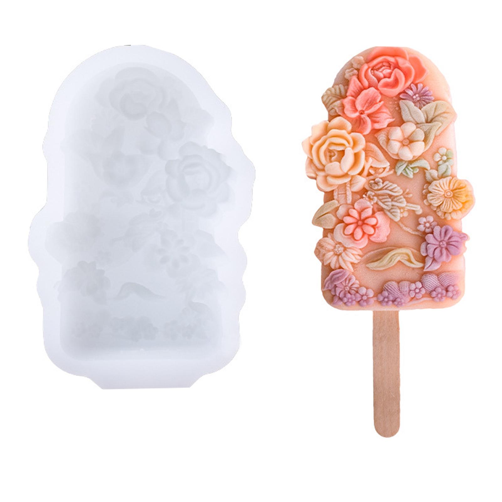 

Силиконовые формы для мороженого из силикагеля с цветочным узором для домашнего мороженого, эскимо