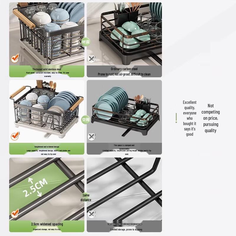 Kitchen Dish Drying Rack & Storage Organizer