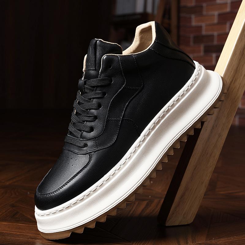 Jesienne i zimowe skórzane buty Martin męskie retro ręcznie robione wysokie casualowe buty męskie brytyjskie wszechstronne platformowe modne sportowe buty na deskorolkę