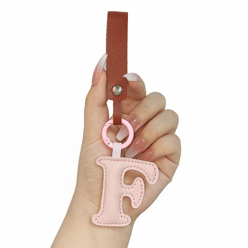 

A To Z искусственная кожа начальная буква брелок для женщин конфетный цвет простая сумка телефон кулон автомобильный брелок ювелирные изделия подарки F