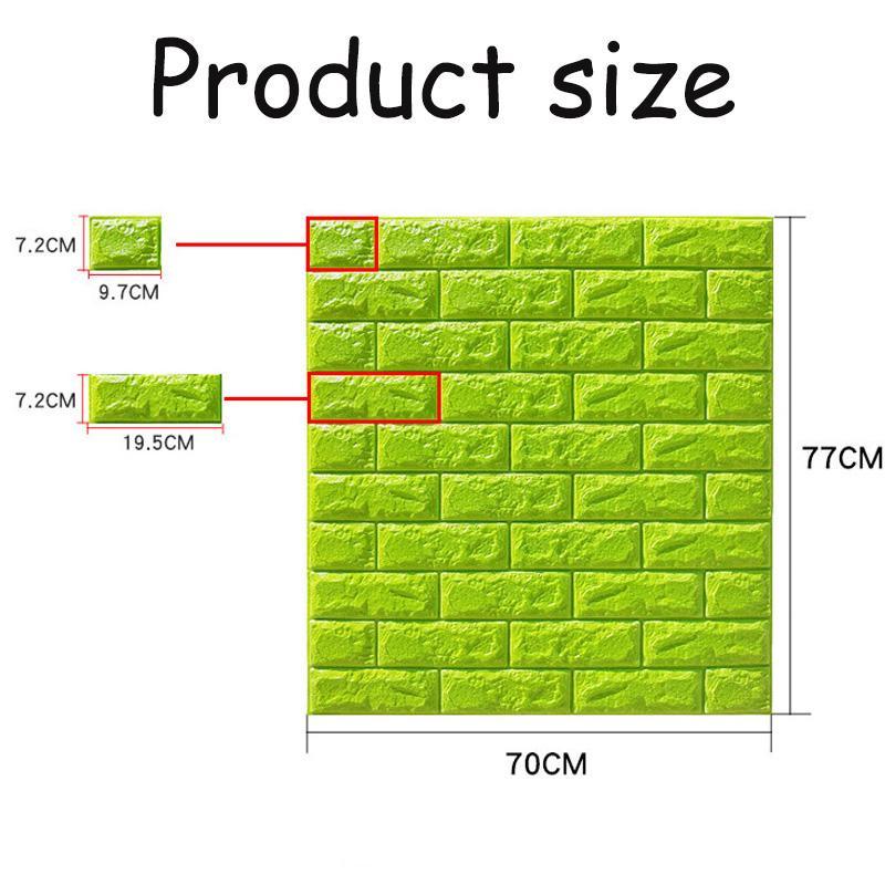 70*77cm 3D Waterproof Self-Adhesive Wall Panels Extra Thick XPE Foam Soundproof & Anti-Collision Wallpaper Living Room Bedroom Kids Room Decor