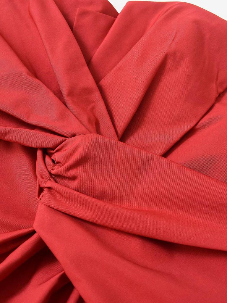 2025 Spring Red Strapless Evening Dress - European & American Style, Slimming, Versatile & Fashionable.