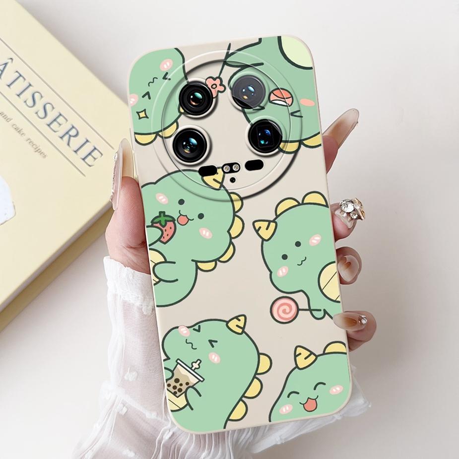 For Xiaomi 14 Ultra Case Cute Dinosaur Cartoon Cover Shockproof Phone Case For Xiaomi Mi 13 Ultra 13Ultra 14Ultra Soft TPU Shell
