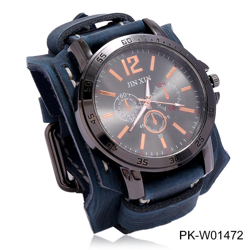 Vintage Watches Men Genuine Leather Pointer Belt Strap Punk Watch Wide Cowhide Bracelet & Bangles For Women Male Jewelry