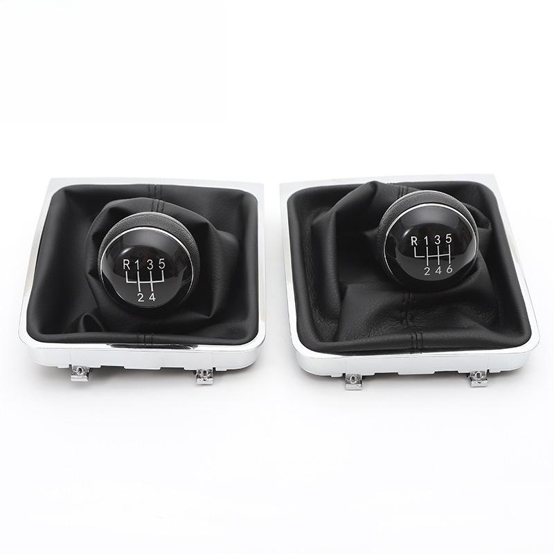 For VW Passat B6 2005-2010 Car Gear Shift Knob Lever With PU Leather Boot Cover Collar Case 5/6 Speed Car Stying Accessories