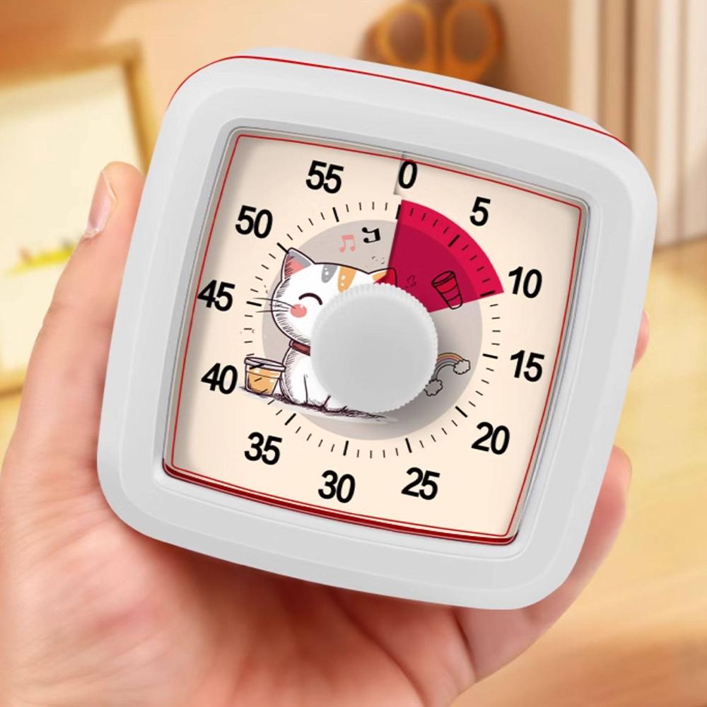 1PC Cartoon Animal Visual Timer Self-discipline Tool Countdown 60-minute Student Learning Homework Time Management Stopwatch