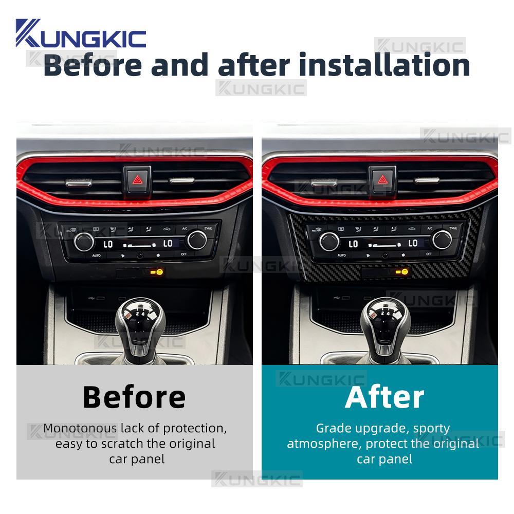 Real Soft Carbon Fiber Sticker For Seat Ibiza 6F 2018 2019 2020 2025 2025 2025 2025 2025 LHD RHD Car Center Console Panel Trim