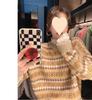 Tricots à carreaux coréens pour femmes Automne/Hiver 2026: Décontracté Rétro Coupe Ample