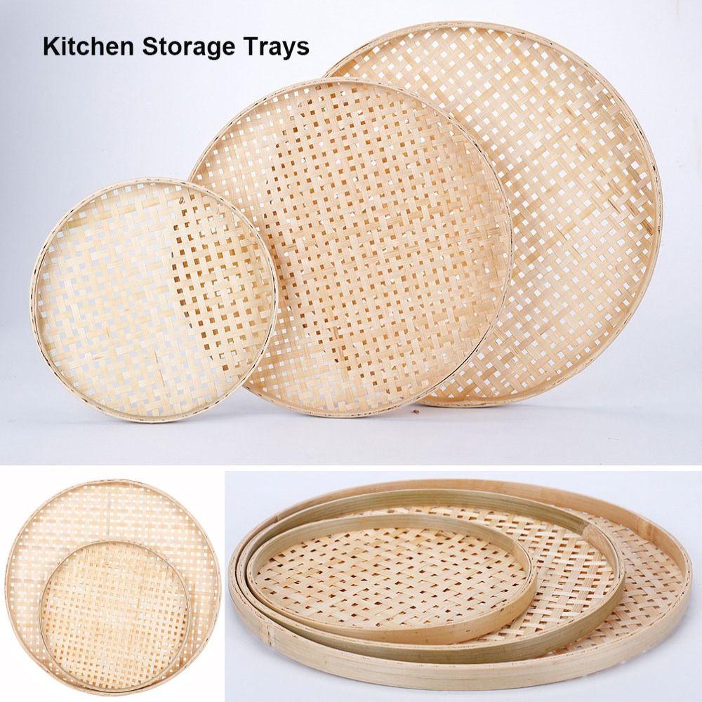 

Handmade Weaving Bamboo Sieve Raft 6 Sizes DIY Decorative Fruit Bread Basket Home Decor 18cm