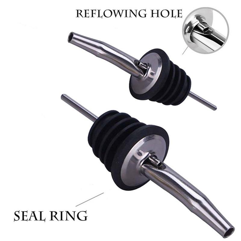 Edelstahl Spirituosen Ausgießer Spirituosenflaschen Ausgießer mit Gummi Staubkappen zum Ausgießen von Flüssigkeit, Olivenöl, Wein, Essig