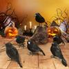 1-5 STÜCKE Halloween Simulation Schwarze Feder Krähenmodell Realistische Rabe Ornament Gruselige Spukhaus Party Dekoration Requisiten
