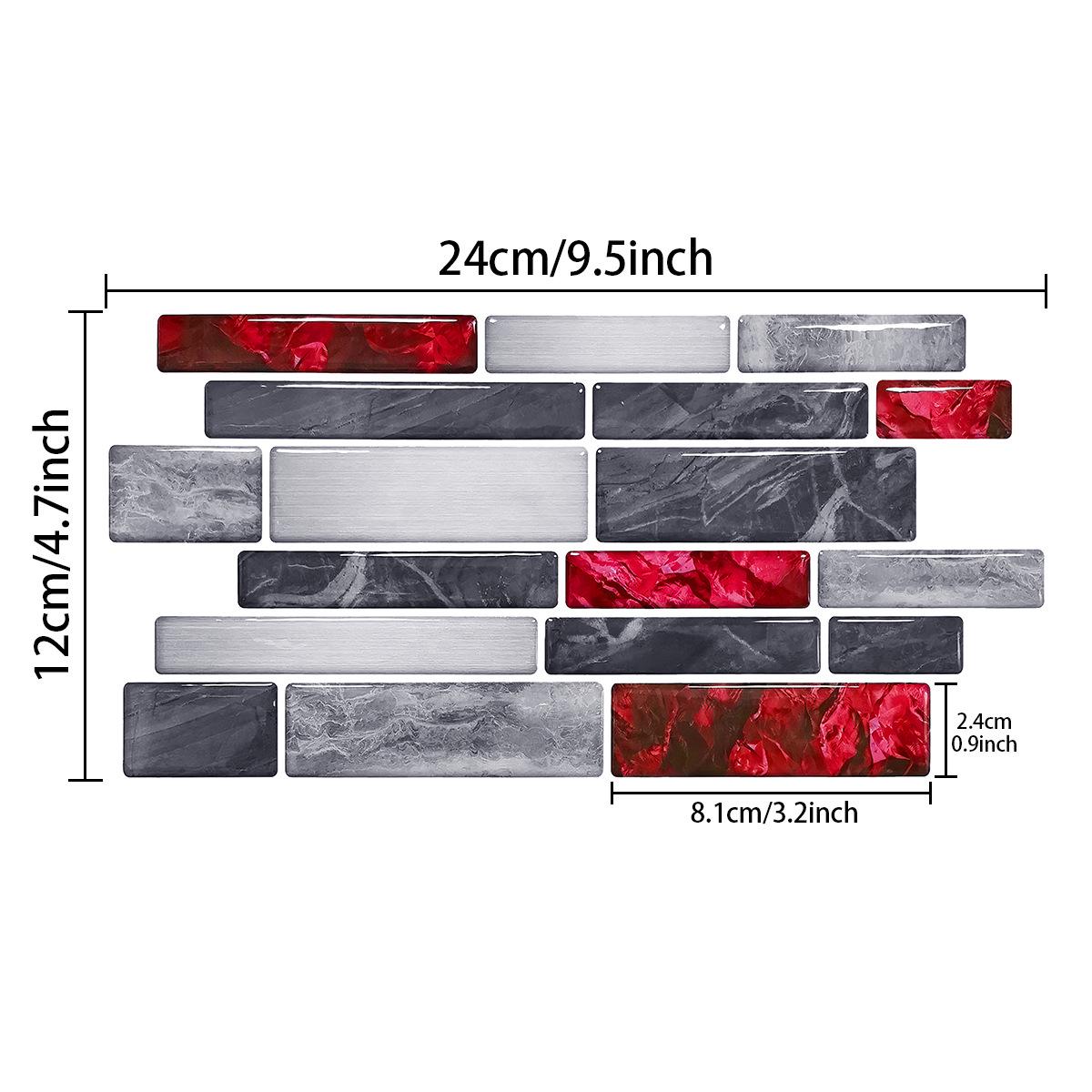 

Минималистичная наклейка на стену с рисунком мраморного кирпича для ремонта дома 12cm x 24cm, 10 pcs