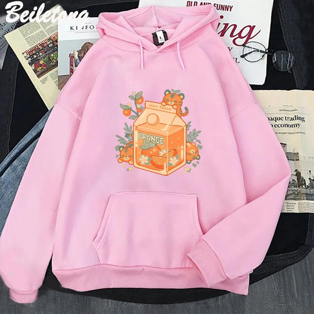Anime Orange Juice Hoodies  Men Women's Fashion Hooded Sweatshirt Kids Clothing Boys Clothing Hip Hop Harajuku Casual Hoodie