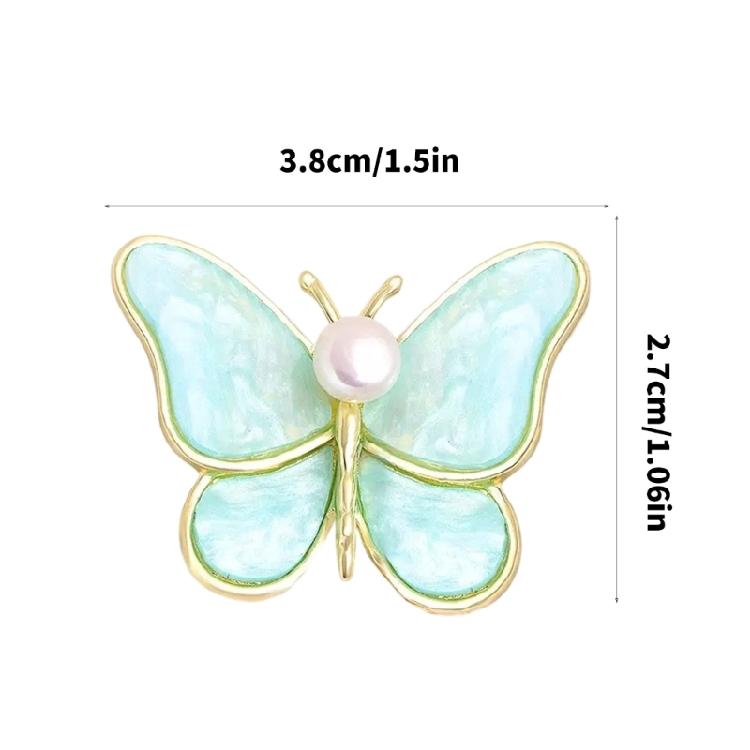 Butterfly Wing Brooch Pearls Inlay Jewelry Comfortable Wear Alloy Materials Reliable Clasp Designs