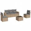 Vidaxl 6-Cz. Garden Furniture Set With Cushions, Beige, Poly Rattan