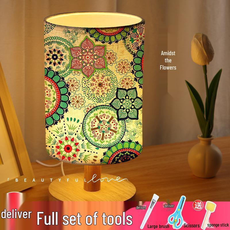 Dried Flower Embossed Table Lamp DIY Kit - Creative Gift for Team Building and National Day Festivities
