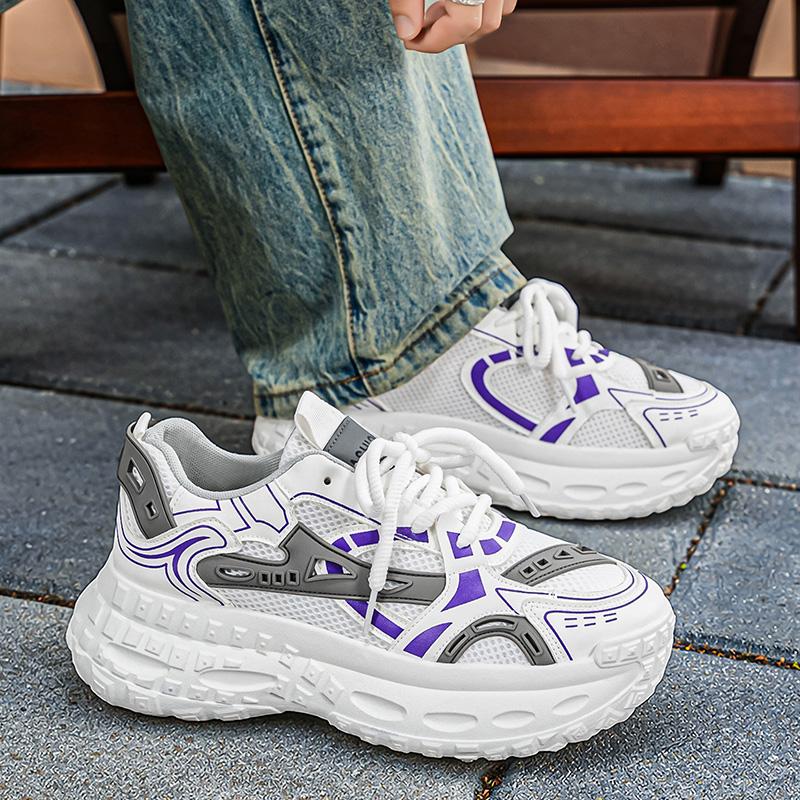 Chunky Sneakers Four Seasons Mesh Breathable Casual Outdoor Running Fashion Students Lightweight Soft Sole Non Slip Sports Shoes