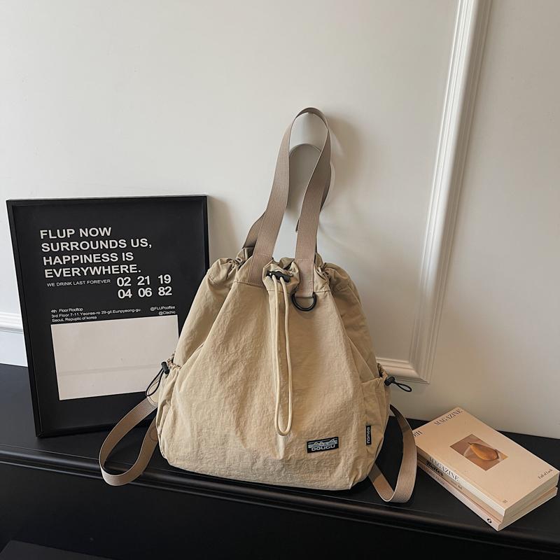 Tote Bag Women's Drawstring Backpack Large Capacity Lightweight Commuter Portable Shoulder Bag