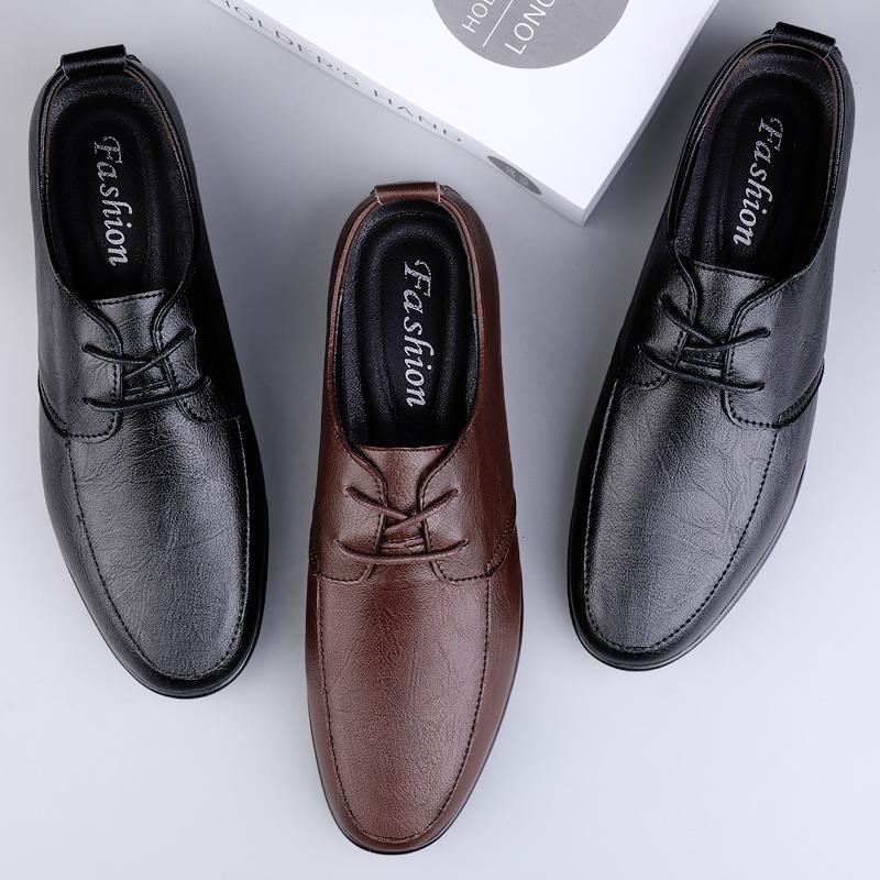 Mode Herrenschuhe Schnürschuhe Klassische Retro Echtleder Schuhe Herren Oxfords Kleider Business Büro Ballerinas schwarz Herren Hochzeitsparty Schuhe