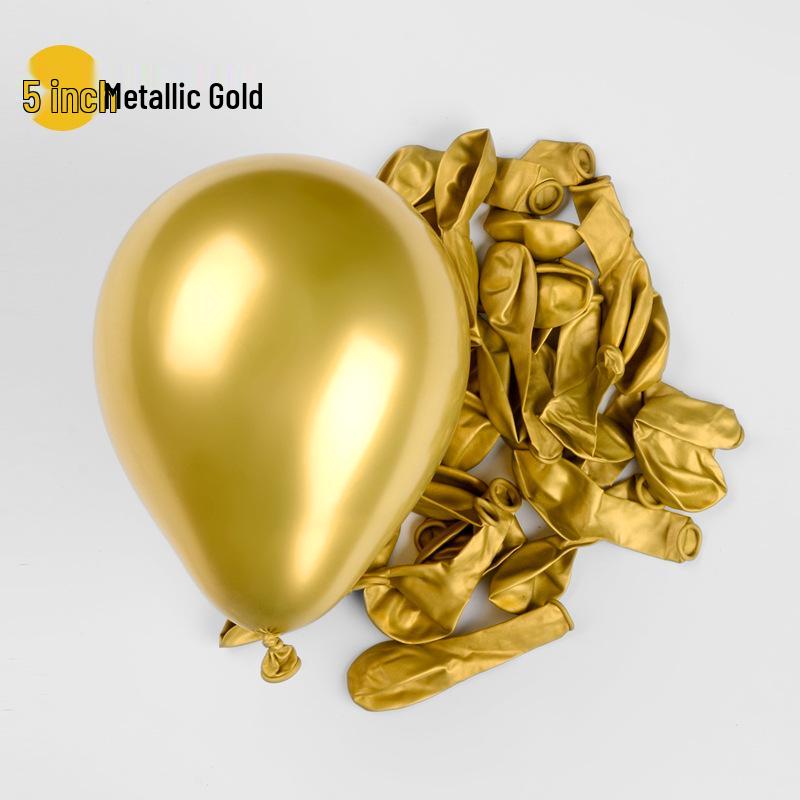 100-Pack 5-Inch Odorless Metal Balloons for Kids' Decor, Weddings, and First Birthday Parties