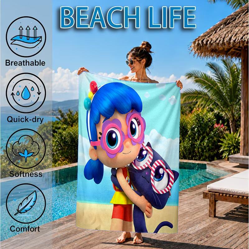 Asciugamano da Spiaggia Avventura nel Regno dell'Arcobaleno, Asciugamano da Spiaggia in Microfibra, Perfetto per Piscina, Spiaggia, Viaggi, Decorazioni per la Casa, Regali per Fan di Feste in Spiaggia