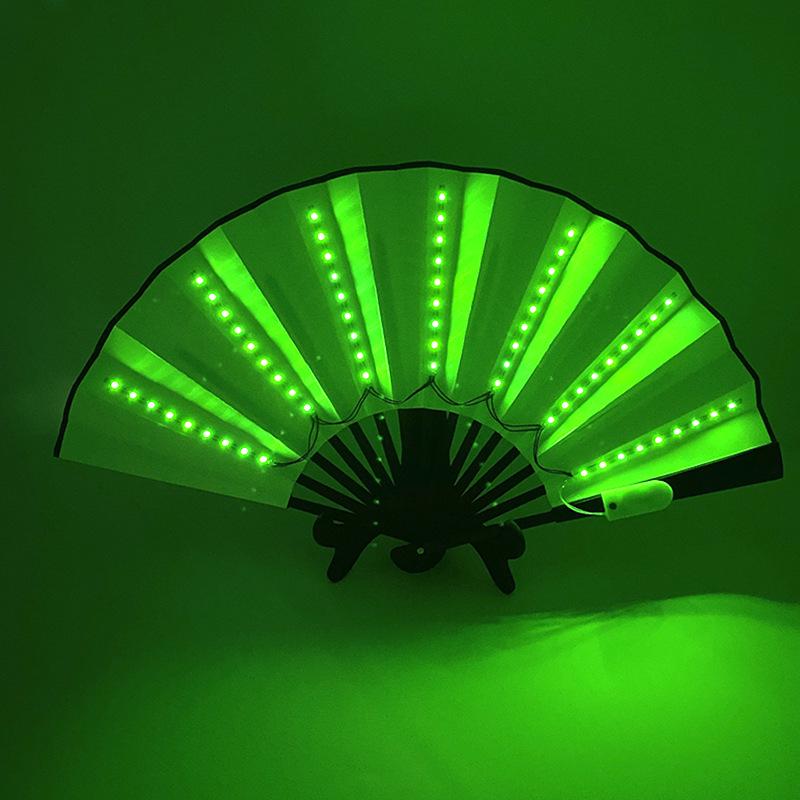 Rose Lace Edge LED Folding Fan - Wedding Gift & Dance Prop