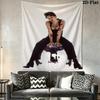 Flower Crown Girl Wall Tapestry Aesthetic Wall Hanging Printed Fabric Blanket Decorative Tapestries for Bedroom Living Room Home Decor