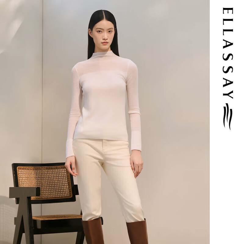ELLASSAY Haut tricoté slim à col semi-haut pour femme