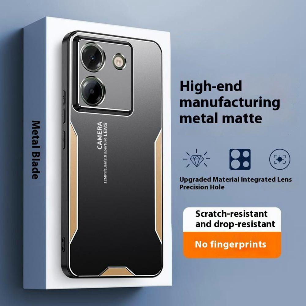 

For Xiaomi Poco M7 Pro 5G Phone Case Aluminium Alloy TPU PC Back Cover Silver