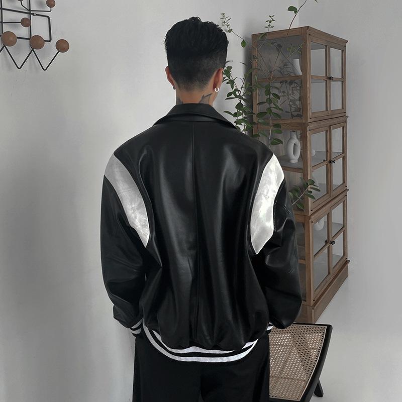 Leather Jacket Men's Baseball Uniform Spring New Trend Jacket Korean Style Loose Casual Top
