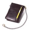 Rfid Premium Soft Leather Wallet for Men with Chain Mens Trifold Wallet with Chain and Coin Pocket