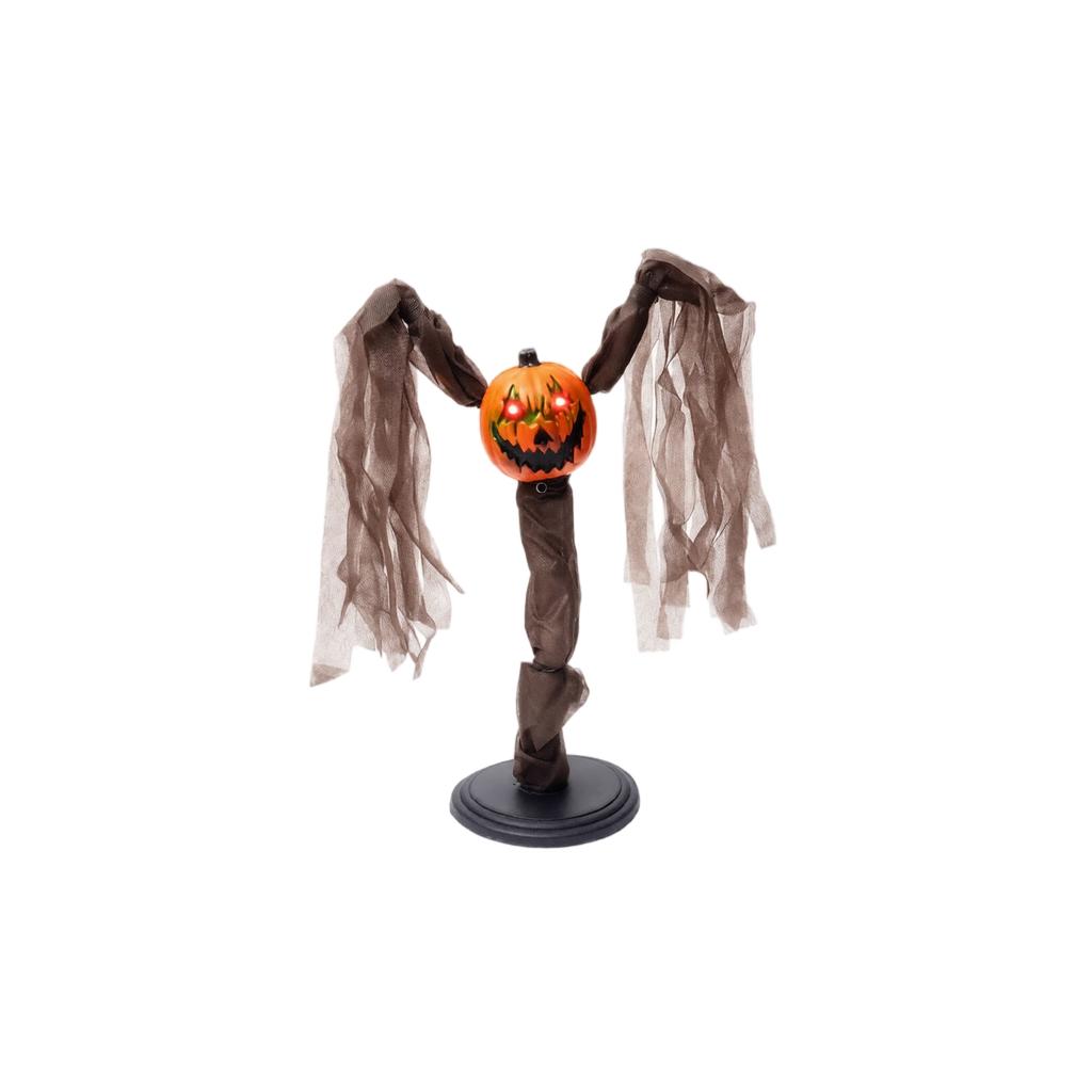 Halloween Pumpkin Ornament with Funny Face and Waving Motion for Party Decor
