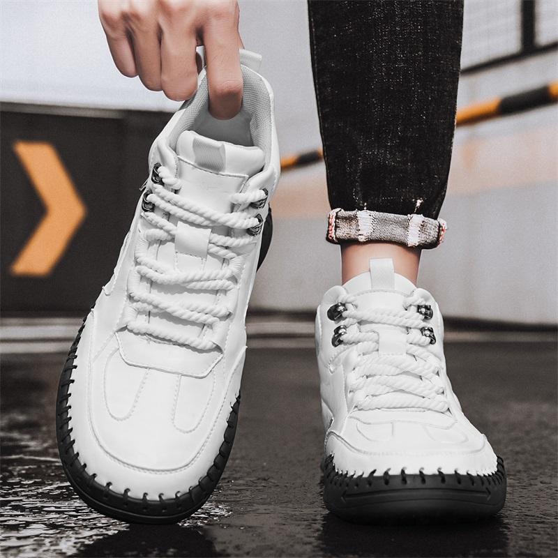 38-48 Men Large Size Hand-stitching Leather Men Boots Split Leather Casual Leather Shoes Men Ankle Boots