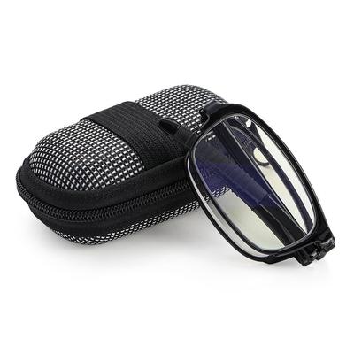 TR90 Portable Folding Reading Glasses with Case Men Women Lightweight Mini Blue Film Presbyopic Eyeglass Portable Pocket Readers