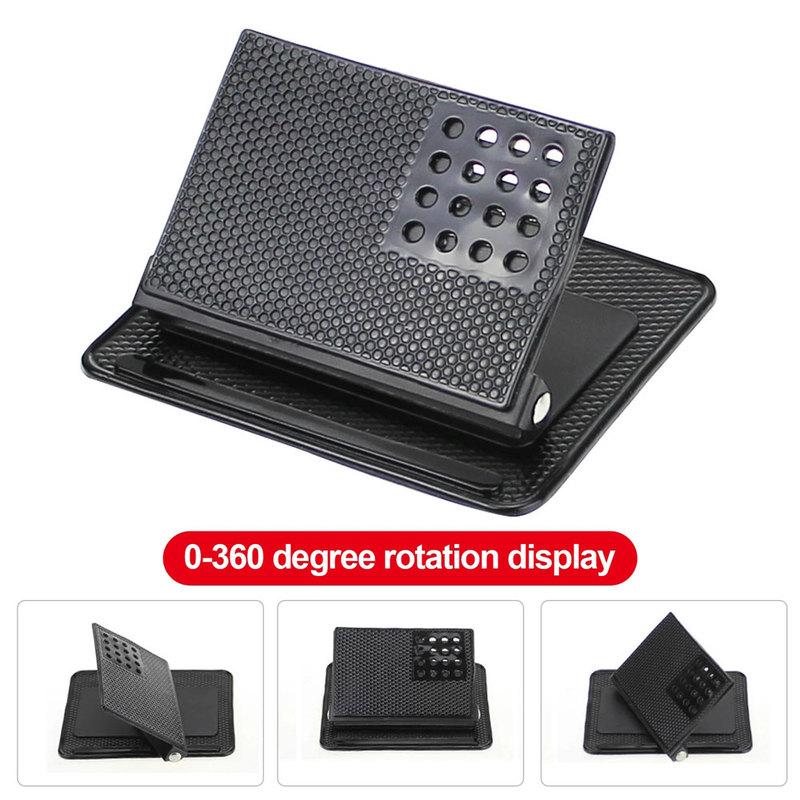 360 Rotatable Phone Holder Non-Slip Mat Car Interior Dashboard Adjustable Angle Sticky Pad for GPS Navigation Balck Car
