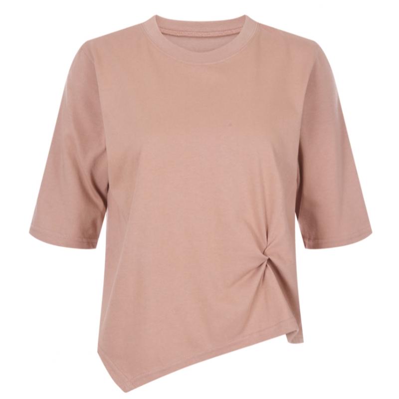 Shop   Women TwisT Crop ShorT Sleeve T shirT whiTe Dai Wsh 20418
