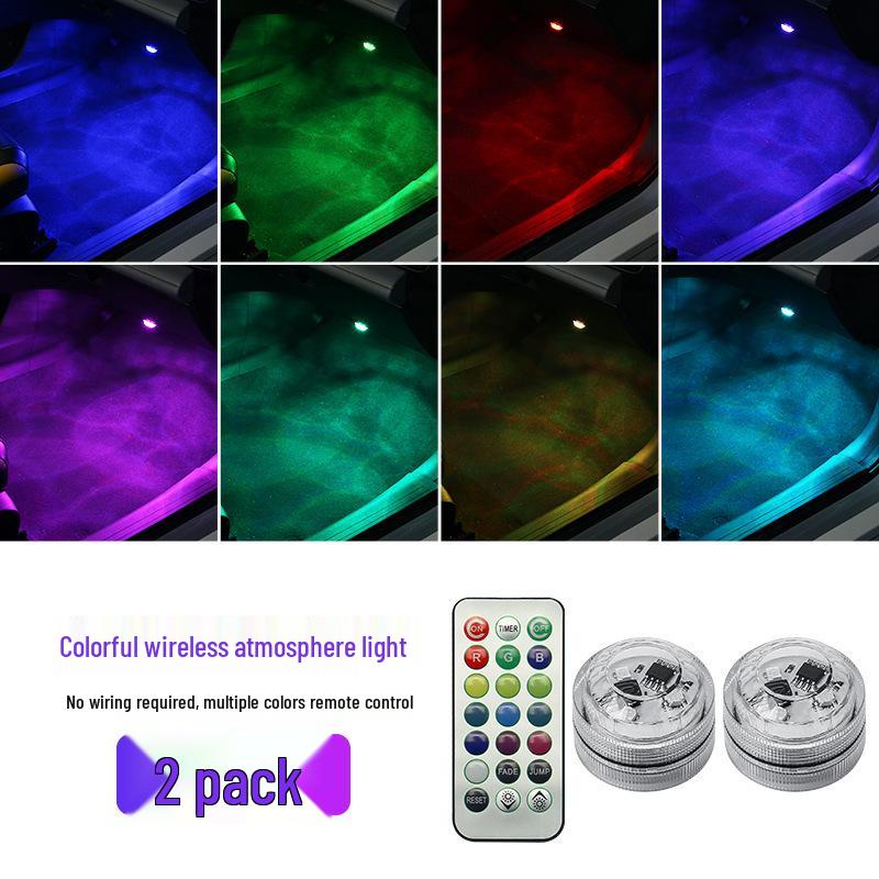 Wireless Car Interior Foot and Atmosphere Light with Remote Control - Easy Installation